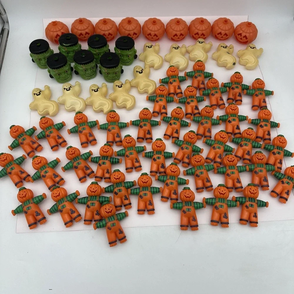 67 Pcs. Halloween Pumpkin Ghost Frankenstein Scarecrow Blow Mold String Lights
